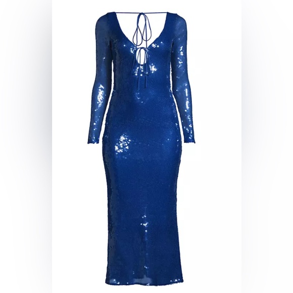 Bardot Verona Sequin Maxi Dress – Cobalt Blue, Size Medium (US 6) NWT!!! - Picture 4 of 9